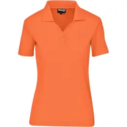 Ladies Basic Pique Golf Shirt Orange Front